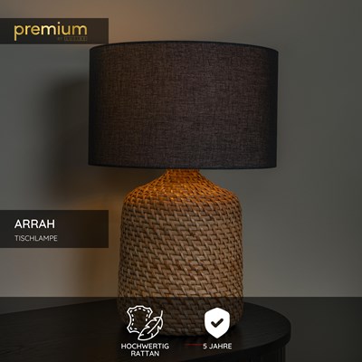 Lucide ARRAH - Tischlampe - Ø 35 cm - 1xE27 - Natürlich | Premium